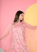 فستان اطفال مطرز فيروزي