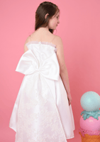 فستان اطفال ابيض فيونكة