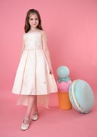 فستان اطفال ابيض فيونكة