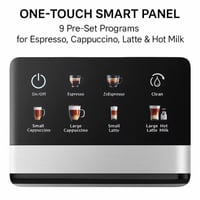 ماكينة اسبريسو 15 بار 9 برامج بلمسة واحدة مع خزان...