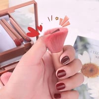 فرش مكياج مع مرآة سهلة التنقل لون بني من drob beau...