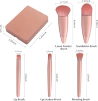 فرش مكياج مع مرآة سهلة التنقل لون وردي من drob bea...