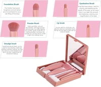 فرش مكياج مع مرآة سهلة التنقل لون وردي من drob bea...