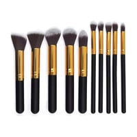 طقم فرش مكياج لون اسود من دروب بيوتي 10 قطع