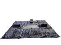 طقم جلسة أرضية تنزاني بنقوش عصرية