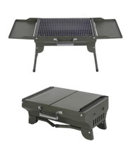 شواية فحم محمولة قابلة للطي مع أرفف جانبية