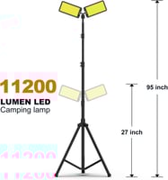 لمبة سنارة مزدوجة للتخييم مع قاعدة ثلاثية قوية واض...
