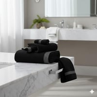 بكج مناشف أسود ملكي