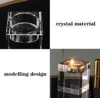 مجموعة حوامل شموع زجاجية من الأكريليك الشفاف بتصمي...