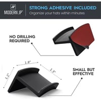 مجموعة من عشرة خطافات قبعات سوداء، مصممة لتنظيم وع...