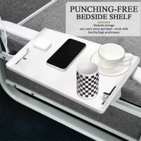 رفّ جانبي للسرير، خالٍ من الثقوب، مصمم لتخزين مريح...