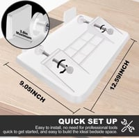 رفّ جانبي للسرير، خالٍ من الثقوب، مصمم لتخزين مريح...