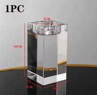 مجموعة حوامل شموع زجاجية من الأكريليك الشفاف بتصمي...