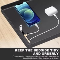 رفّ جانبي للسرير، خالٍ من الثقوب، مصمم لتخزين مريح...