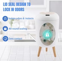 سلة مهملات عصرية تعمل بمستشعر، بتصميم أسطواني أنيق...