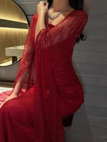 فستان ا احمر انيق وراقي