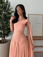 فستان شيفون مطرز