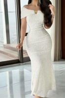 فستان ابيض سهره انيق