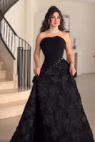 فستان سهره اسود منفوش