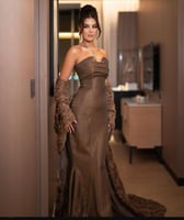 فستان سهره بلون بني