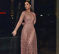 فستان لحمي سهره مميز