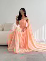 فستان شيفون مطرز