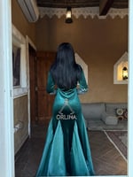 جلابيه عسيريه مخمل مع الطرح