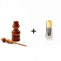 كحل الإثمد الأسود الأصلي - نص تولة + مكحلة خشبية