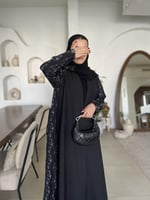 نص كلوش مع راكة ( أسود ورمادي)