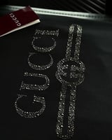 Gucci Black Rhinestone Logo T-Shirt