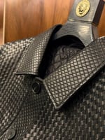 Bottega Veneta Black Woven Leather Jacket