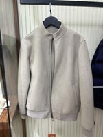 Loro Piana Beige Pure Cashmere Bomber Jacket