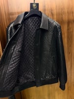 Bottega Veneta Black Woven Leather Jacket