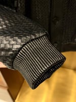 Bottega Veneta Black Woven Leather Jacket