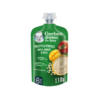 جيربر عضوي تفاح ومانجو وشوفان 110 جرام-GERBER ORGA...