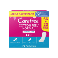 كيرفري قطن - فوط صحية نسائية 76 حبة-CAREFREE COTTO...