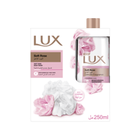 لوكس سائل الاستحمام من الورد الناعم مع ليفة-LUX SO...