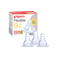 بيجون حلمة سيلكون مقاس لارج (+7 شهور) 3 قطع-PIGEON...