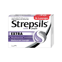 ستريبسيلز اكسترا مصاص للحلق 36 حبة-STREPSILS EXTRA...