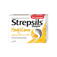 ستريبسيلز مصاص للحلق بالعسل والليمون 36 حبة-STREPS...
