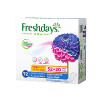 فريش دايز ميجا فوط صحية نسائية - طويلة 72 حبة معطر...