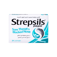 سيتريبسيلز نعناع مصاص للحلق 24 حبة-STREPSILS MENTH...