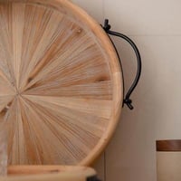 صينية دائري خشب ريفي