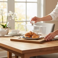 صينية خشب غطاء شفاف