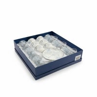 طقم بيالات وفناجيل زجاج – 18 قطعة (لـ 6 أشخاص)