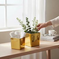 فازة زجاج ذهبي مقاسين