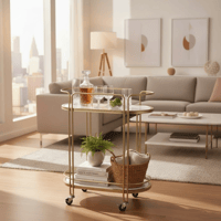 عربة ضيافة حديد أسطح رخام ابيض