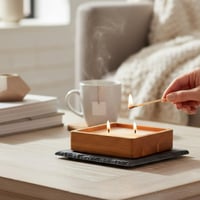 شمعة خشب ١٤*١٤ سم