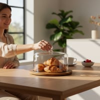 صينية خشب غطاء شفاف