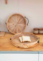 صينية دائري خشب ريفي